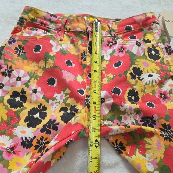 31 Mother x Anthropologie Mid-rise Smokin double flood Flowers Al Fresco jeans - Picture 8 of 11